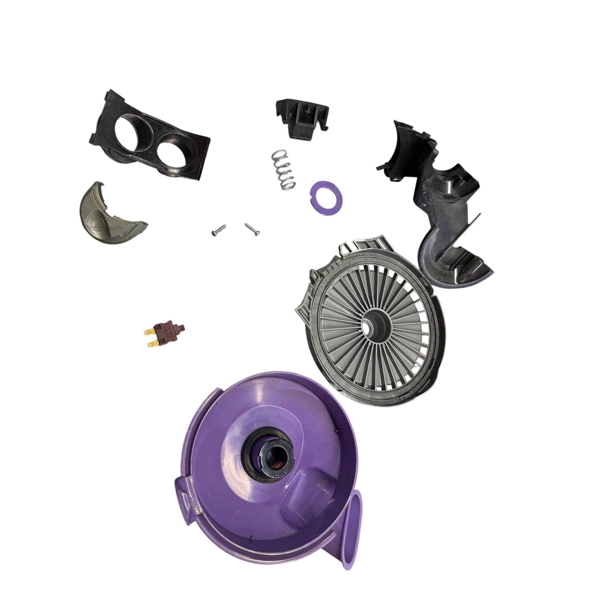 Dyson DC07 Misc Parts Lot Purple Housing Trigger Switch Spring Hardware Preowned(lot 004))