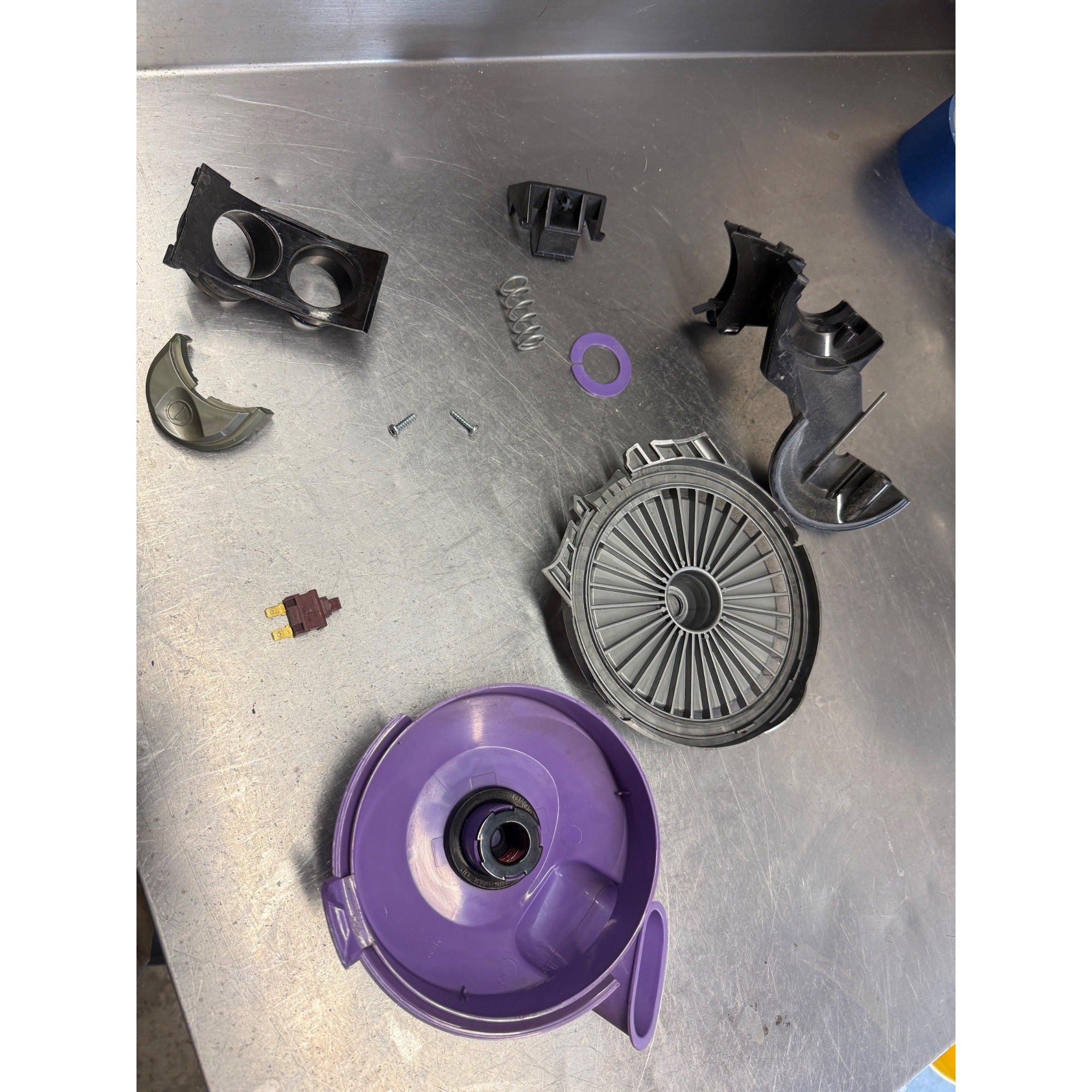 Dyson DC07 Misc Parts Lot Purple Housing Trigger Switch Spring Hardware Preowned(lot 004))